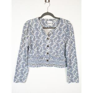 Vintage Crop Top Pacquette 70s Boho Cottagecore Prairie Ditsy Floral Size L